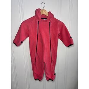 Talbots Kids‎ Pink Fleece Hooded Bunting Suit Girl's 24 Months